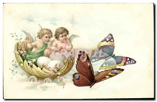 VINTAGE POSTCARD Fantasy Children Butterflies