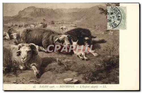 Cartes postales Chevre Salon 1906 Bonnefoy L&#39enfant Adoptif