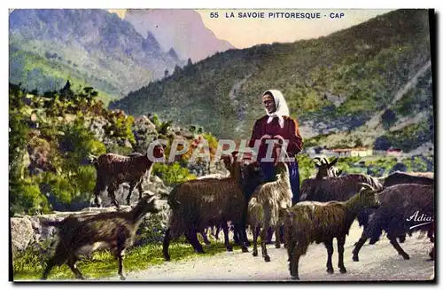 Cartes postales Chevre La Savoie Folklore Femme Cap