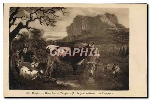 Cartes postales Musee de Grenoble Berghem Le troupeau Vache