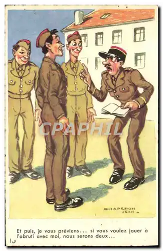 Ansichtskarte AK Fantaisie Humour Soldat Militaria Jean Chaperon