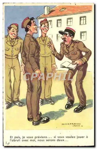 Cartes postales Fantaisie Humour Soldat Militaria Jean Chaperon