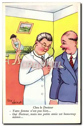 Cartes postales Fantaisie Humour Lechat Docteur