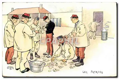 Cartes postales Fantaisie Militaria Les patates