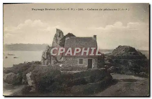 Cartes postales Folklore Paysage breton cabane de pecheurs