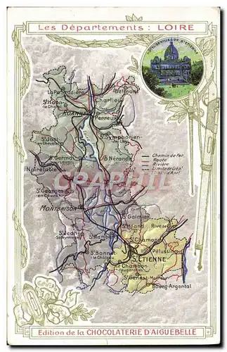 Ansichtskarte AK Carte geographique Chocolaterie d&#39Aiguebelle Loire