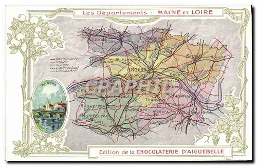 Ansichtskarte AK Carte geographique Chocolaterie d&#39Aiguebelle Maine et Loire