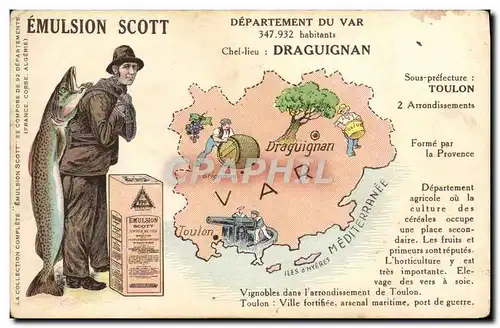 Ansichtskarte AK Carte geographique Departement du Var Draguignan Emulsion Scott