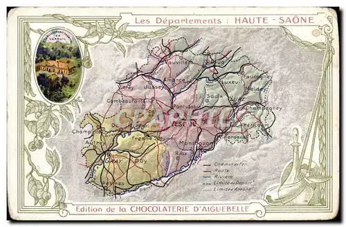 Ansichtskarte AK Carte geographique Chocolaterie d&#39Aiguebelle Haute-Saone Luxeuil