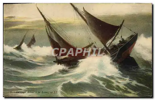 Cartes postales Bateau En Cape debout a la lame