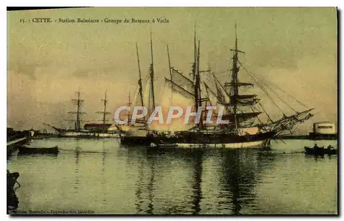 Cartes postales Bateau Cette Station balneaire Groupe de bateaux a voile