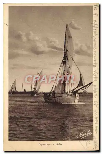 Cartes postales Bateau Depart pour la peche