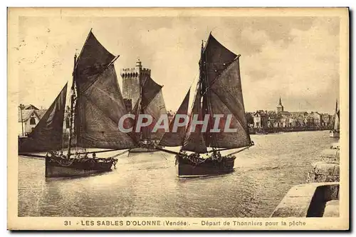 Cartes postales Bateau Les Sables d'Olonne Depart de thonniers pour la peche