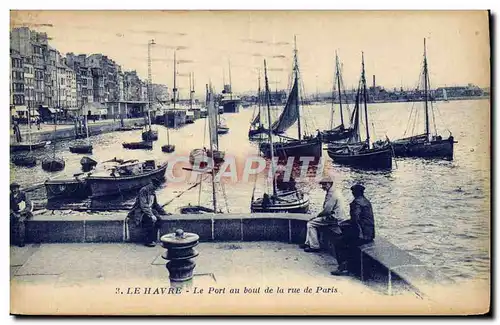 Cartes postales Bateau Le Havre Le port au bout de la rue de Paris