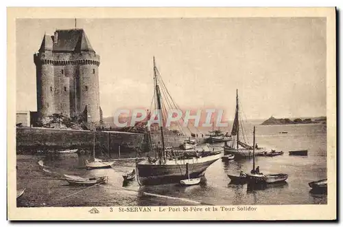 Cartes postales Bateau St Servan Le port St Pere et la tour Solidor