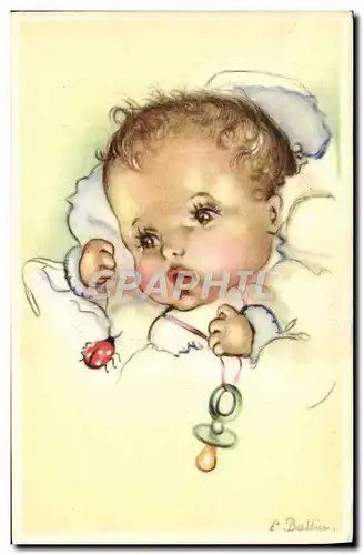 Cartes postales Fantaisie Enfant Bebe Coccinnelle