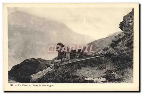 Ansichtskarte AK Chevre Le chevrier dans la montagne