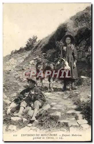 Ansichtskarte AK Chevre Environs du Mont Dore Enfants Modoriens gardant les chevres