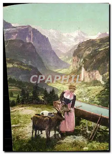 Cartes postales Chevre Femme