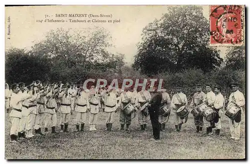 Cartes postales Militaria Saint Maixent 114eme d&#39infanterie Tambours et clairons en peid