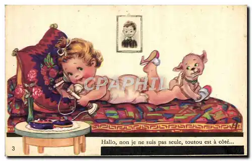 Cartes postales Fantaisie Telephone Enfant Chien