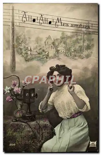 Cartes postales Fantaisie Telephone Femme