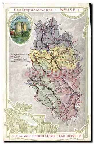 Ansichtskarte AK Carte geographique Chocolaterie d&#39Aiguebelle Meuse