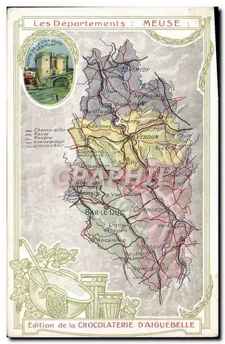 Cartes postales Carte geographique Chocolaterie d&#39Aiguebelle Meuse