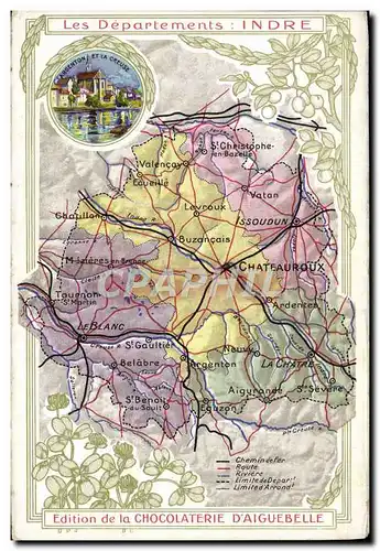 Ansichtskarte AK Carte geographique Chocolaterie d&#39Aiguebelle Indre