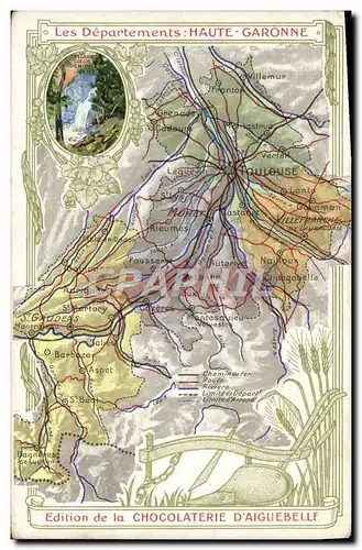 Ansichtskarte AK Carte geographique Chocolaterie d&#39Aiguebelle Haute-Garonne