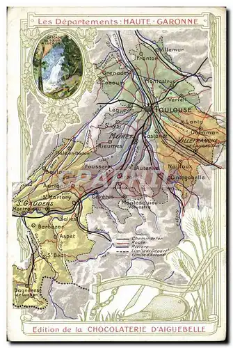 Cartes postales Carte geographique Chocolaterie d&#39Aiguebelle Haute-Garonne