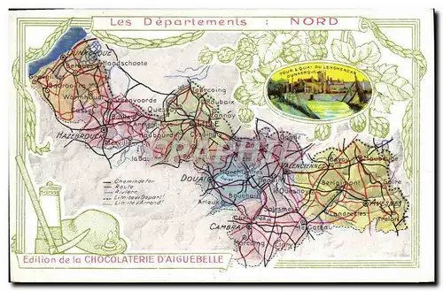 Ansichtskarte AK Carte geographique Chocolaterie d&#39Aiguebelle Nord