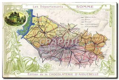 Ansichtskarte AK Carte geographique Chocolaterie d&#39Aiguebelle Somme