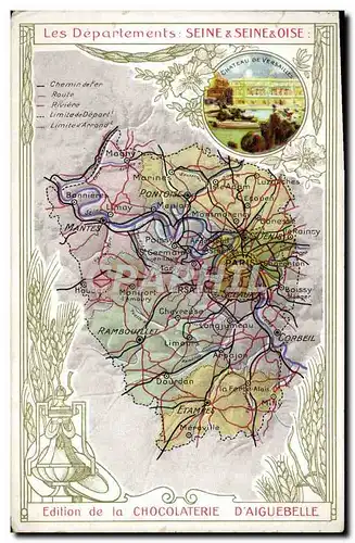 Ansichtskarte AK Carte geographique Chocolaterie d&#39Aiguebelle Seine & Seine & Oise
