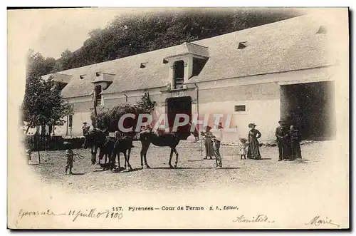 Cartes postales Folklore Pyrenees Cour de ferme