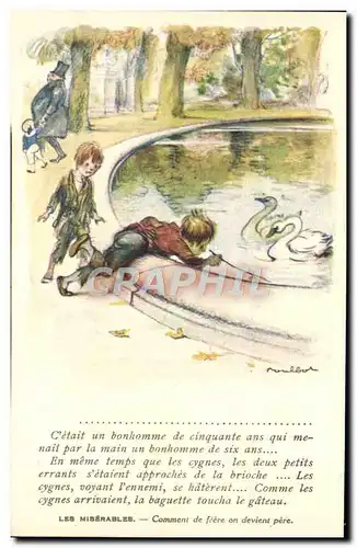 Cartes postales Fantaisie Illustrateur Poulbot Victor Hugo Les Miserables