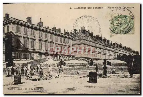 Cartes postales Barricade des Federes Place de la Concorde Paris