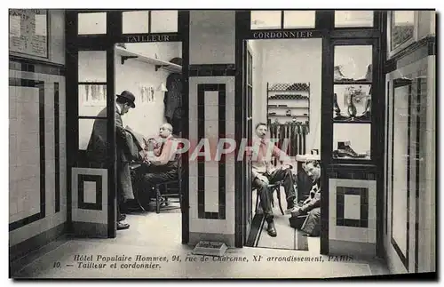 Cartes postales Hotel populaire hommes Rue de Charonne Paris Tailleur et coordonnier TOP