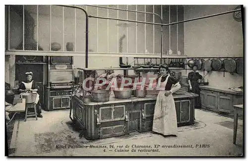 Cartes postales Hotel populaire hommes Rue de Charonne Paris Cuisine du restaurant