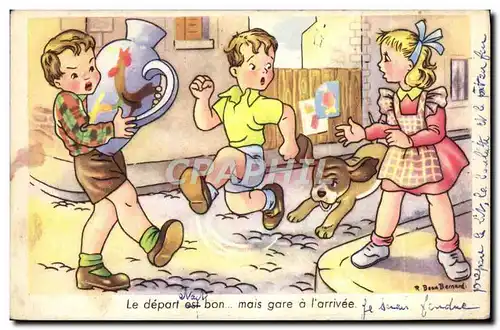 Cartes postales Humour Enfants Chien