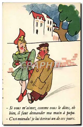 Cartes postales Humour Main a papa