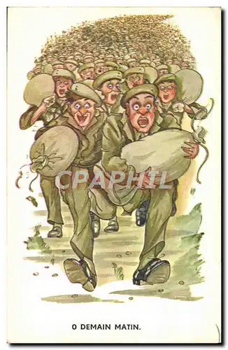 Cartes postales Humour Demain matin Soldat Militaria
