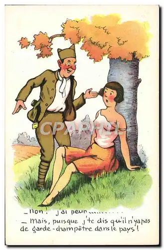 Cartes postales Humour Soldat Militaria