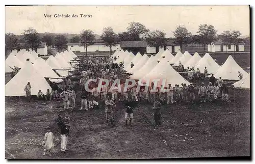 Cartes postales Militaria Vue generale des tentes