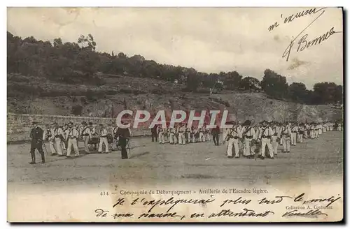 Cartes postales Militaria Compagnie de debarquement Artillerie de l&#39escadre legere