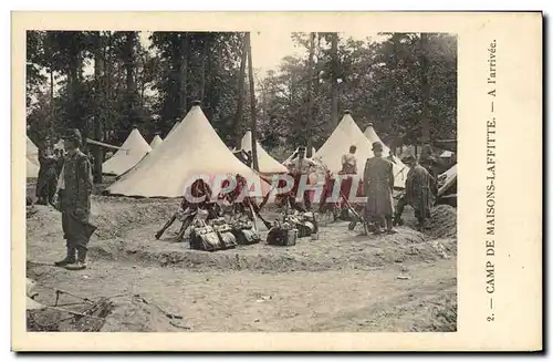 Cartes postales Militaria Camp de Maisons Laffitte A l&#39arrivee