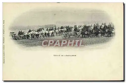 Cartes postales Militaria Defile de l&#39artillerie