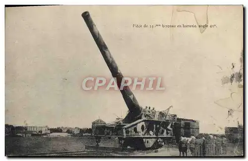 Cartes postales Militaria Piece de 340mm berceau en batterie