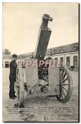 Ansichtskarte AK Militaria Camp de Sissonne Artillerie lourde