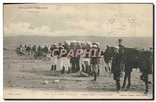 Cartes postales Militaria Artillerie coloniale Observation d&#39une salve